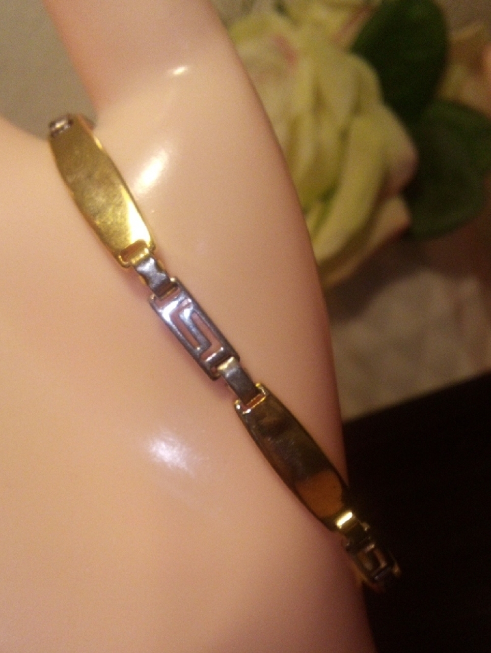 Two-Tone Gold and Silver Link Bracelet - Women's Jewelry